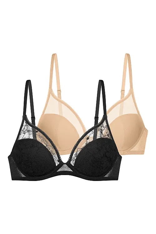 Бюстгальтер Alma набір 2 шт black/beige FXPG0001LA141 Dorina