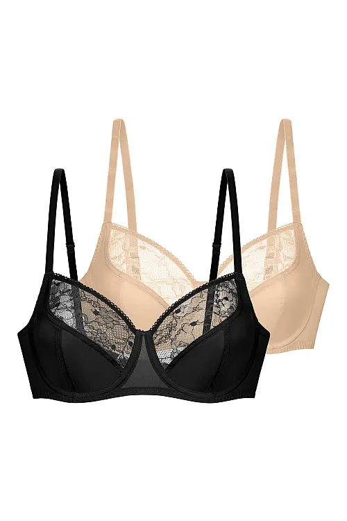 Бюстгальтер Alma набір 2 шт black/beige FXWB0001LA141 Dorina