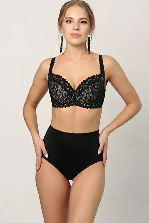 Бюстгальтер half-bra чорний/мигдаль 587515 ZeBra