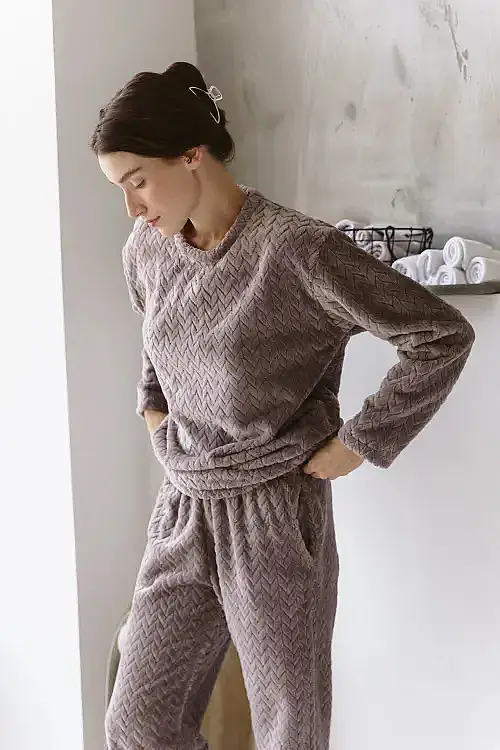Костюм домашній сіро-бежевий 6548 Azuri