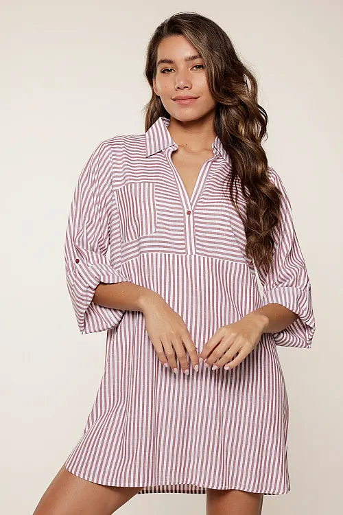 Туніка soft bordeaux stripe 7919PD Linga Dore