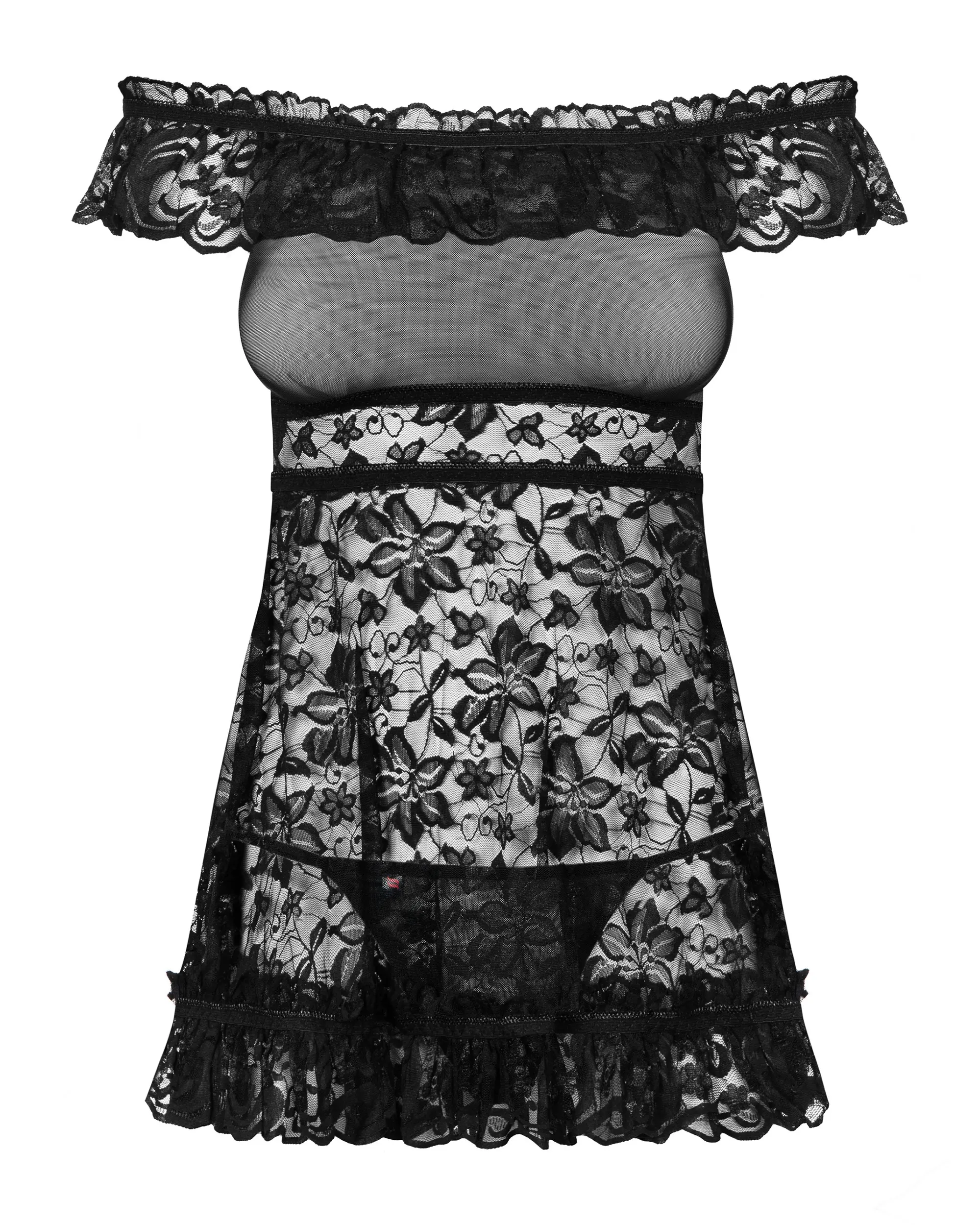 Сорочка black Flores babydoll Obsessive