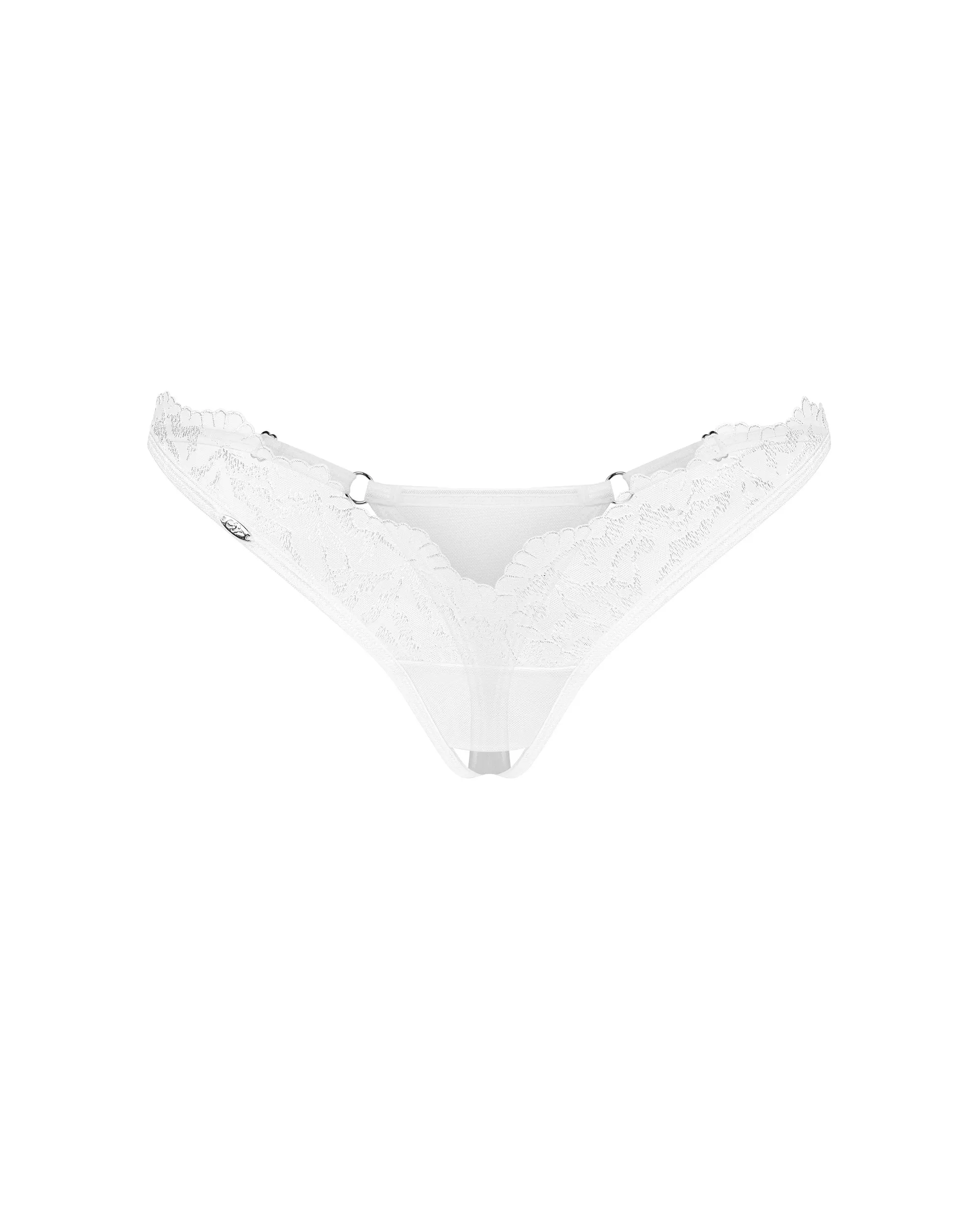 Труси white Arrowel crotchless thong Obsessive